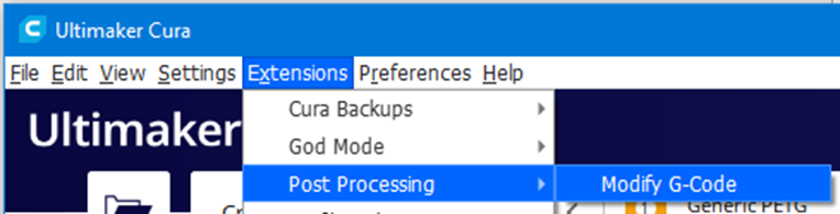 Creating post processing scripts in Cura